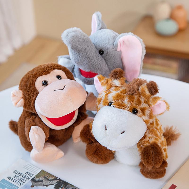 Stofftier Spielzeug Hand Finger Geschichtenpuppe Kawaii Puppen Lernspielzeug Löwe Tiger Elefant Affe Geschenke