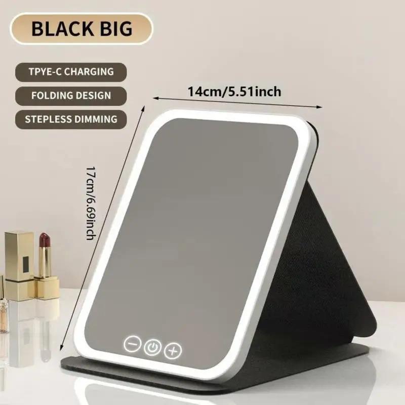 Portable LED Makeup Mirror,Foldable Makeup Mirror with Light, Desktop Fill Light Mirror For Student Dormitory & Office