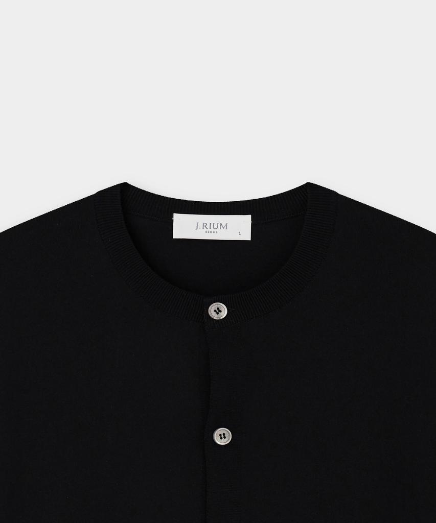 Jeilium Varmon Summer Boucle Round Neck Cardigan Black