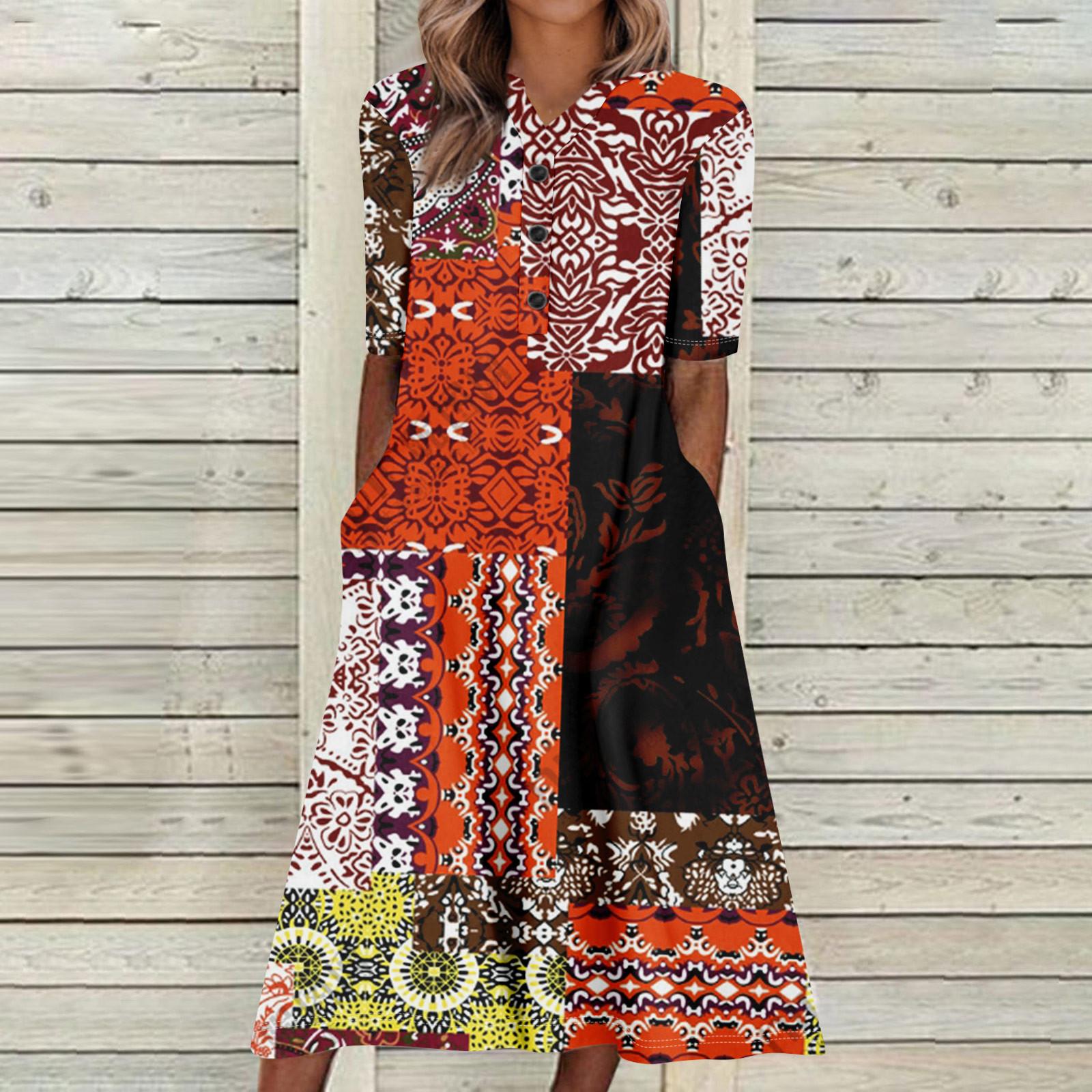 

Женские летние платья с V-образным вырезом и цветочным принтом, миди-платье, повседневные платья с коротким рукавом, модные струящиеся сарафаны для отпуска L