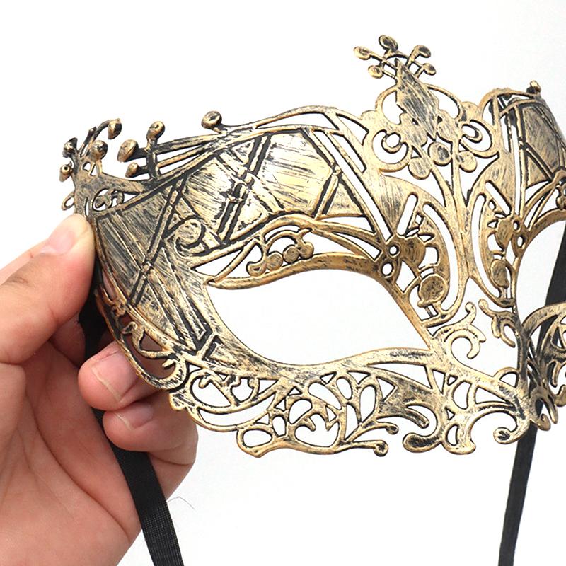 1PC Masquerade Mask Vintage Prince Mask Black Antique Copper Half Face Mask Plastic Halloween Costume Party Mask Women Men