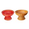 Footed Fruit Bowl Imitation Rattan Woven Bread Basket Decorative Circular Tray for Table Decoration & Accessories Home Decor