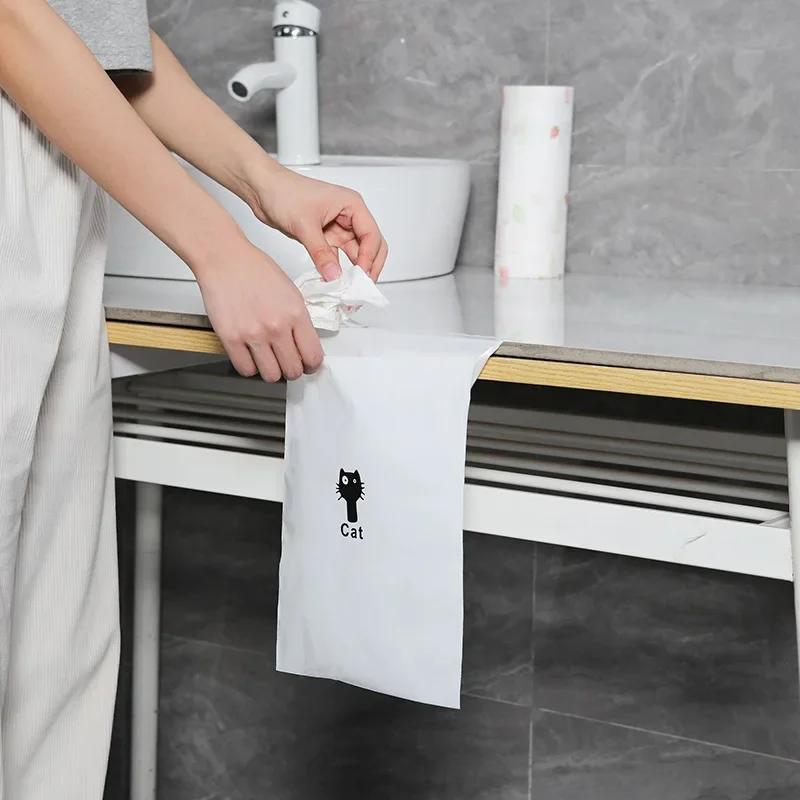 30Pcs 1 Pack Car Bin Bag Cleaning-Bags Can Pasted Portable Transparent-Bag Home Kitchen Office Disposable Bags Cartoon Pattern