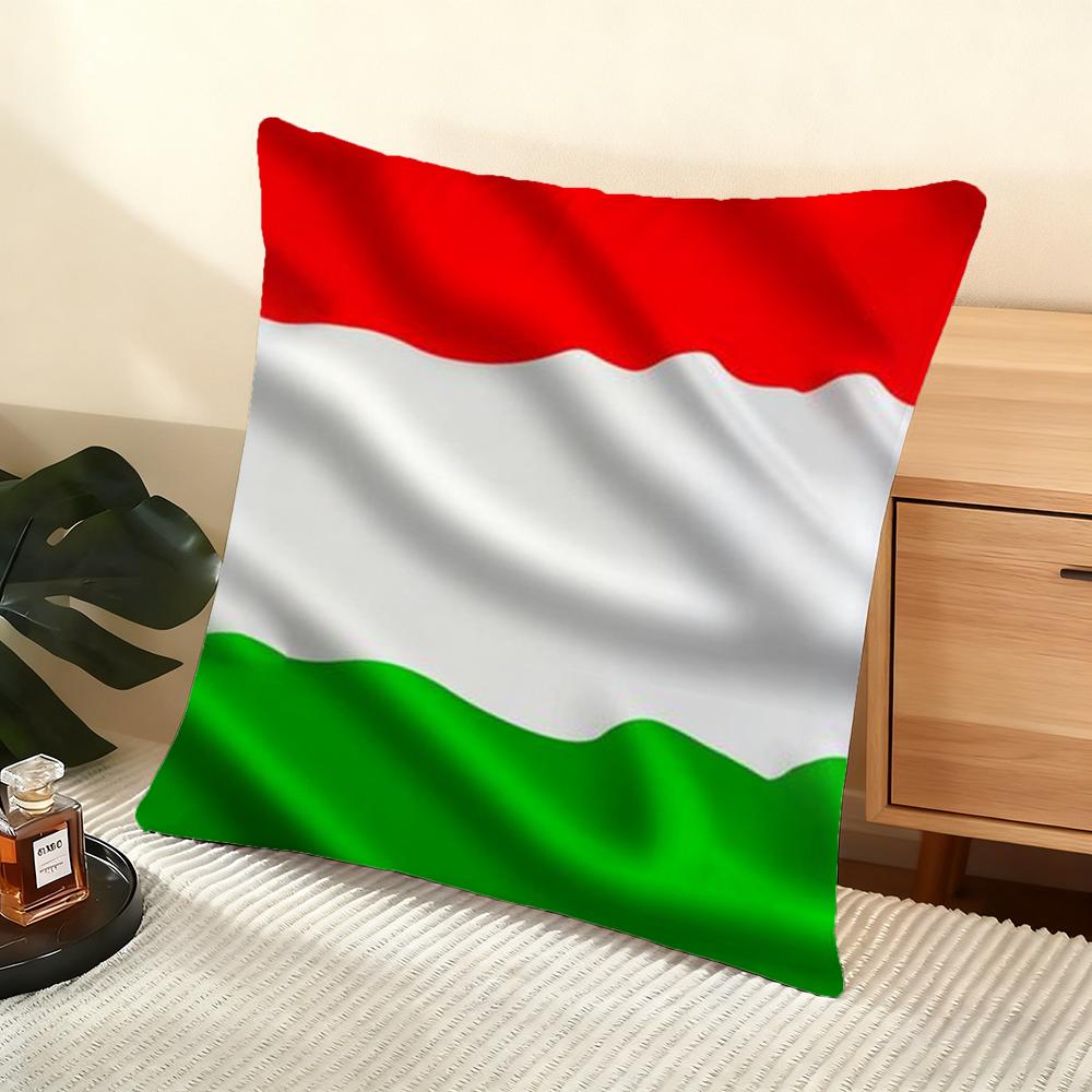 I-Litalian Flag Cushion Cover Soft Short Plush Pillow Cover Smooth Cozy Texture Aesthetic Cushion Case Home Decor