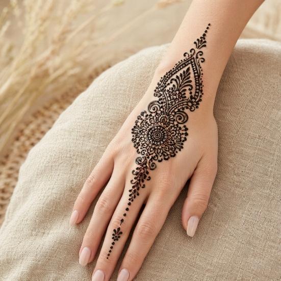 Yousheng Reusable Indian Henna Tattoo Stencils, Mehndi Hand Painting Templates, DIY Flower Pattern for Body Art, Festival Makeup
