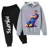 2026 Herbst Mbappé Aufdruck Kinder Hoodie Anzug Sweatshirt Hose Zweiteiliger Anzug Jungen und Mädchen Outdoor Sportbekleidung Babykleidung