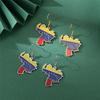 EUEAVAN Enamel Venezuela Map Earrings Girl Stainless Steel Gold/Silver Color Charm Venezuelan Flag Pendant Earring Jewelry Gifts