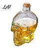 Brandy Glass Bottle With Cork Skull Shaped Decanter 3D Gothic Whiskey with
