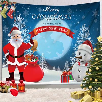 Arazzo Ashou Buon Natale Decorazione Murale Appeso Decorazione Stanza Decorazioni Albero di Natale Arazzo Babbo Natale Decorazioni per la Casa