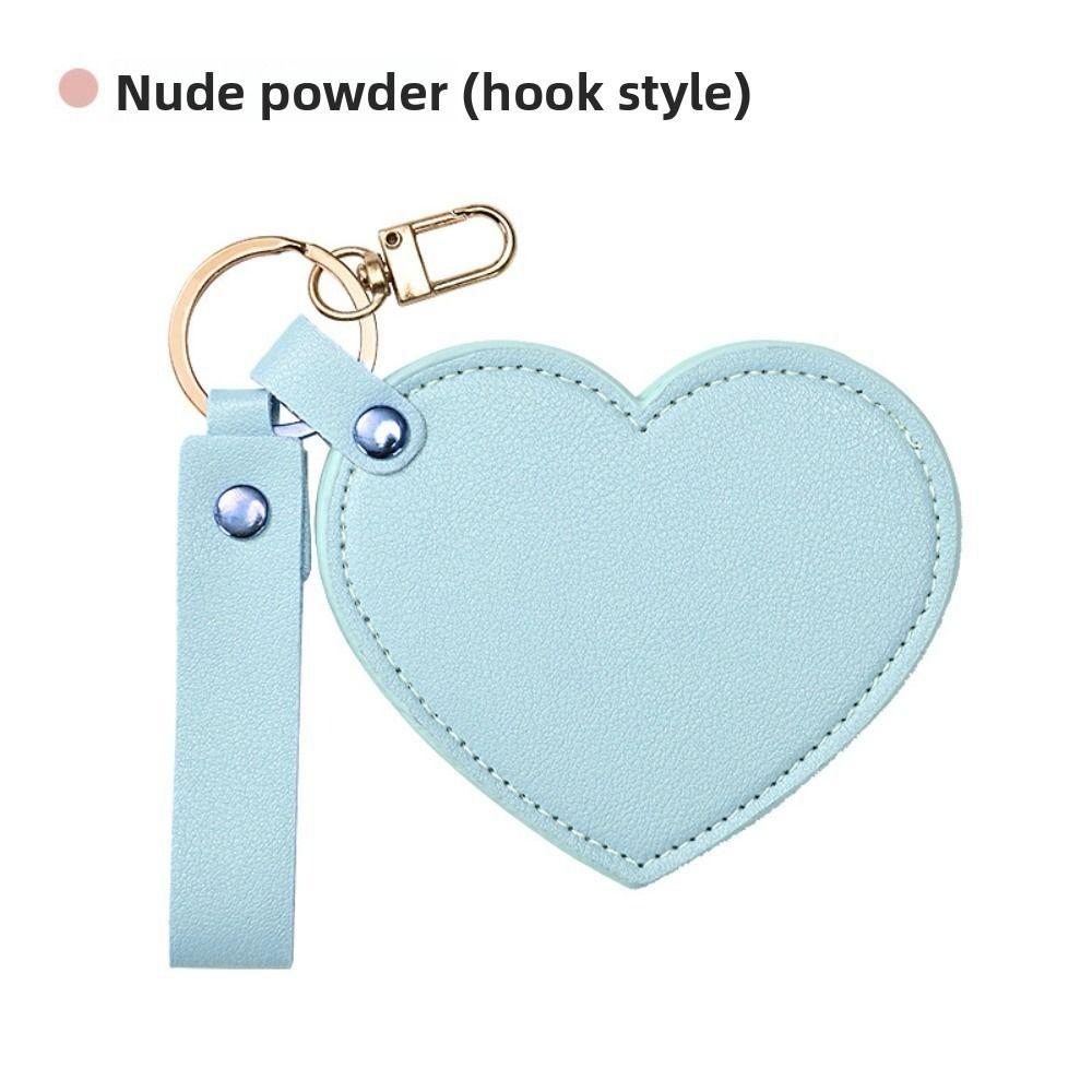 Rotate Small Mirror Love Heart Makeup Mirror Korean Style Colorful Love Keychain  Women