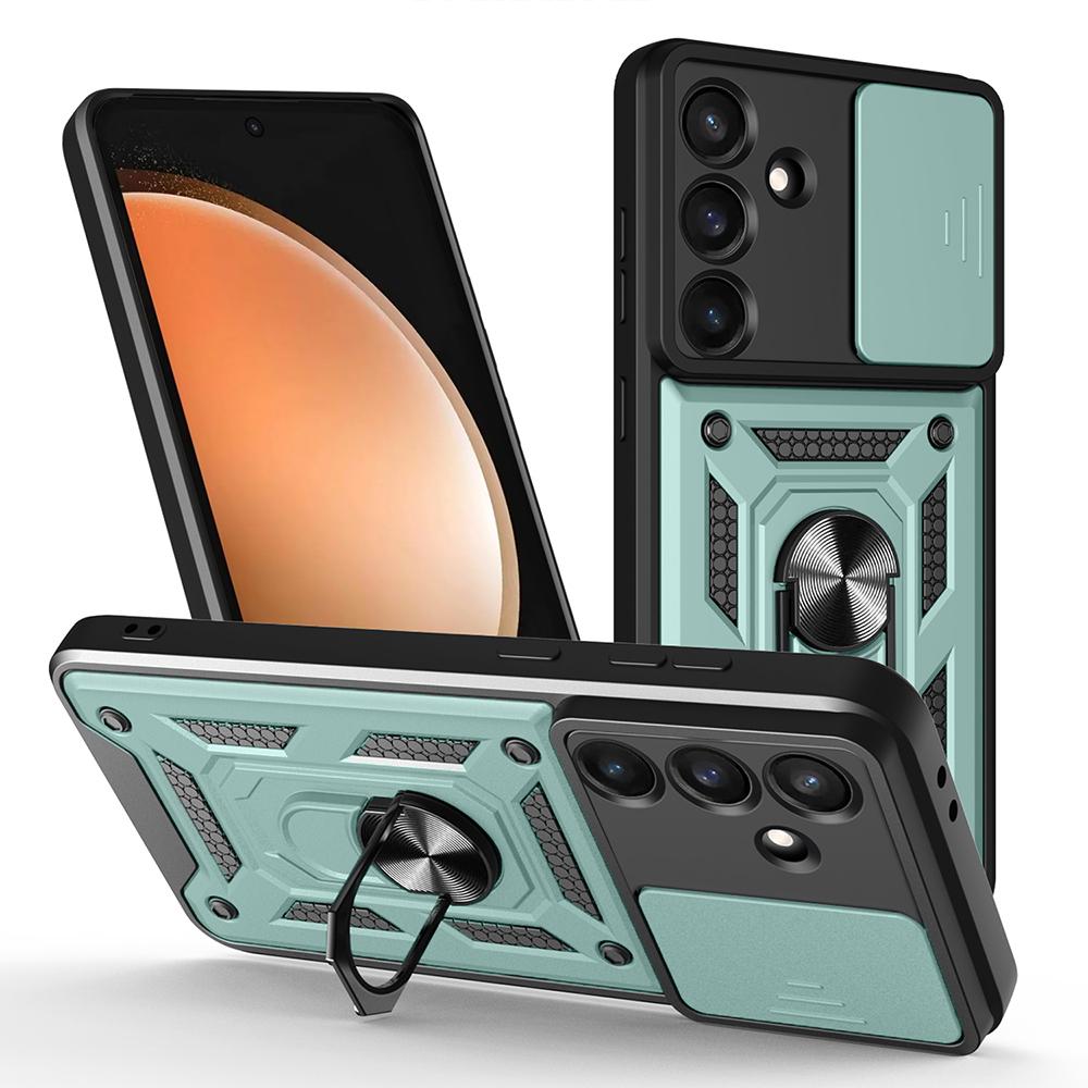 Hülle für Samsung Galaxy S25 FE Edge S25 Ultra S24 S23 S22 S21 Plus Hülle Schiebekamera Ringständer Halter Stoßfeste Abdeckung Capa