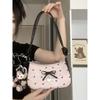 New Production Pink Bow Armpit Bag Women's Summer Texture Light Luxury Shoulder Small Square Bag Bag Bag New