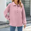 Women's Fashion Casual Versatile Lapel Loose Long Sleeve Pullover Solid Color Long Sleeve Women's Sweatshirt
