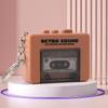 Miniature Retro Tape Recorders Keychains Creative Cassettes Player Keychains with 3 Songs and Recording Function for Backpacks and Handbags