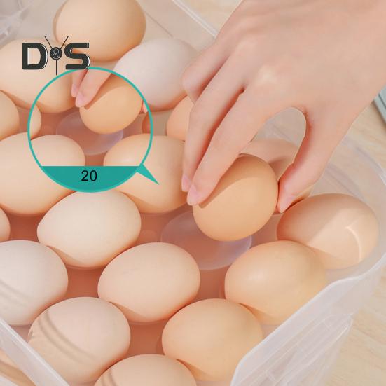 Stackable Home Kitchen Refrigerator Egg Storage Box Holder Container with Lid
