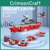 Aircraft Carrier Helicopter Missile Armored Vehicle Assembly Building Block Toy For Kids Diy Construction Toy