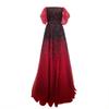 Burgundy elegant one-word shoulder straps A-word evening dress celebrity temperament wedding bridesmaid dress LA11119