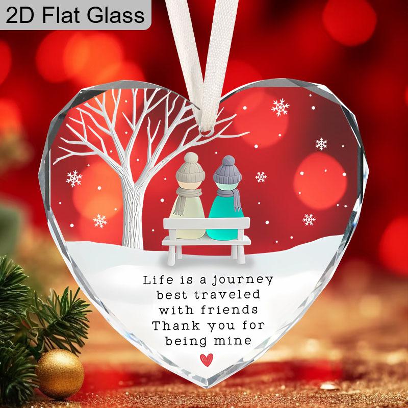 Friendship Keepsake Glass Ornament, Ideal Gift for Friends, Thank You Keepsake, Home Decor, Gift for Friendship Appreciation, Christmas Gift