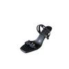 Sandals Spring Square Toe Thin Heel High Heel Elegant French Style Fashion SexyBeautifulOne-Strap Flower Open Toe Women's