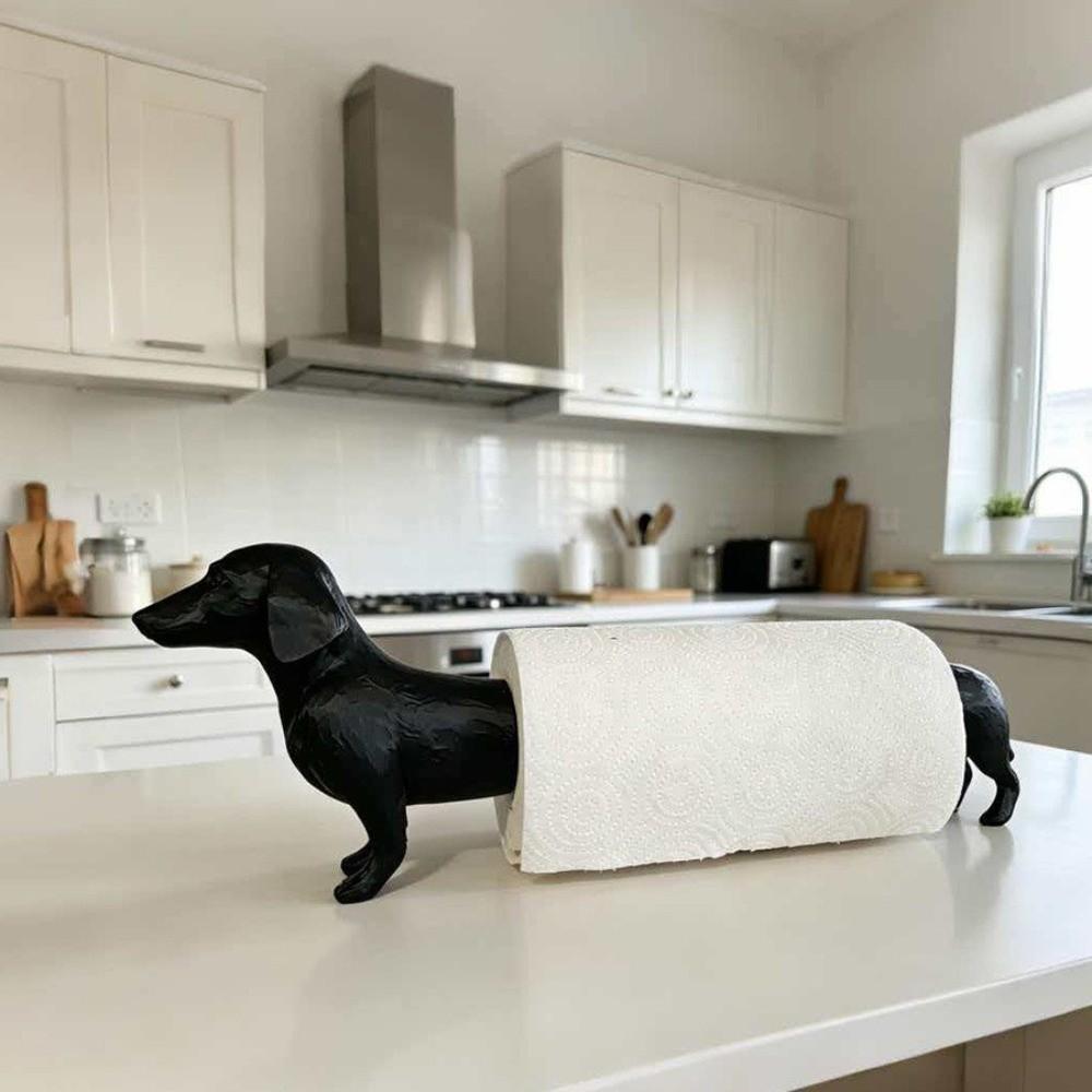 Freestanding Dachshund Paper Towel Holder 3D Printed Animal Shape Roll Holder Kitchen Countertop
