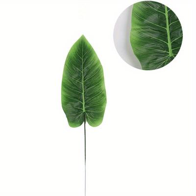 20pcs Green Realistic Artificial Banana Leaf Palm Branches Weddings Christmas Thanksgiving Office Home Garden Decoration Foliage