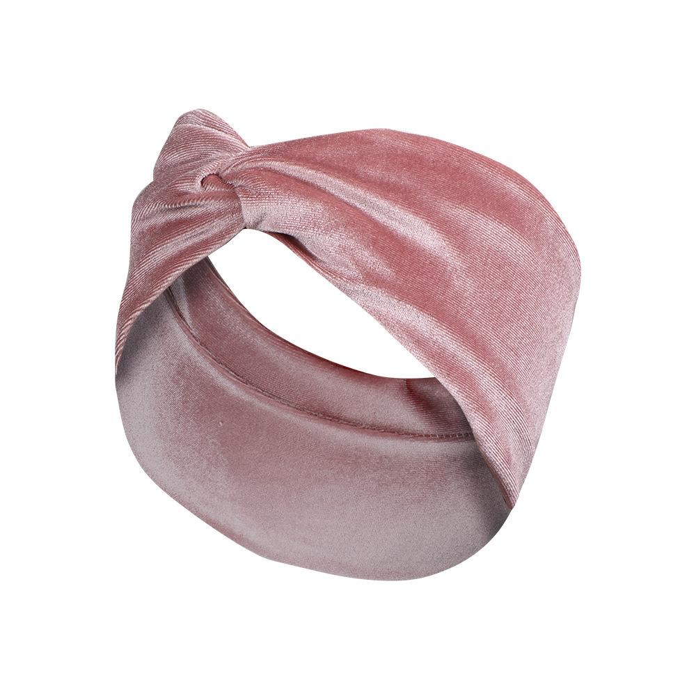 Solid Color Gold Velvet Headband, Hair Accessories Stylish Knotted Cross Elastic Wide Edge Headband Headband