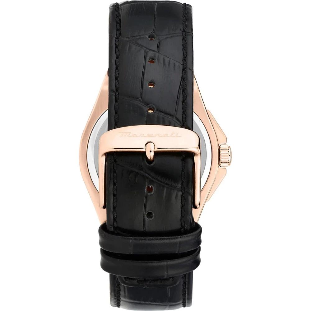 Maserati Velocità Slim Black Leather Men's Quartz Watch with Date R8851153001