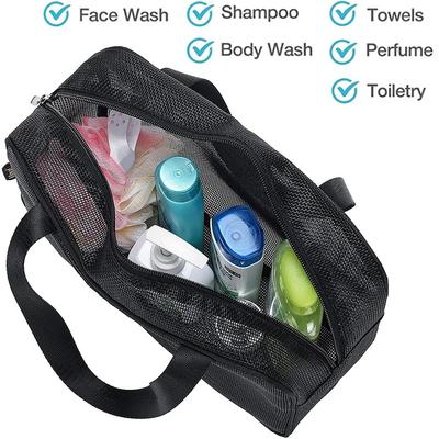 Bolsa de ducha de malla, bolsa de mano, bolsa de almacenamiento para cosméticos, bolsa de ducha multifuncional, gran capacidad, organizador portátil de artículos de tocador