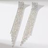 Orecchini Lunghi con Frange in Strass AB Super Scintillanti di Lusso Temperamento Orecchini alla Moda Orecchini da Sposa Orecchini da Donna 1 Paio