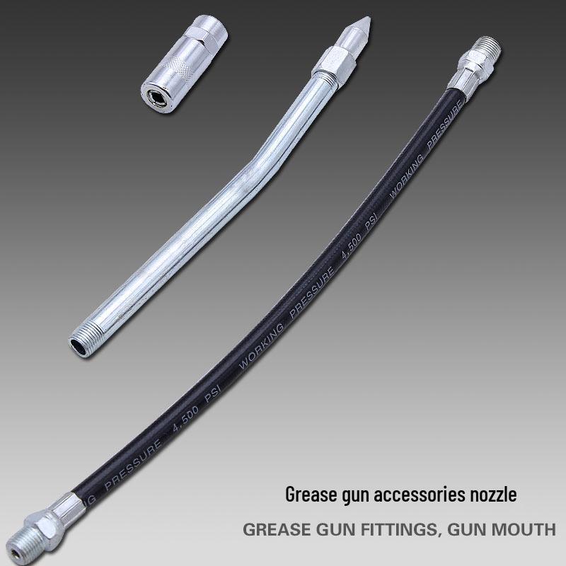 High Pressure Grease Gun Accessories: Flexible Hose, Rigid Tube, Flat Nozzle Connector