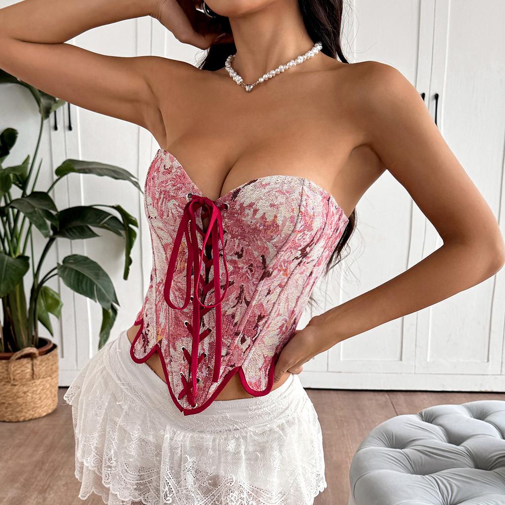 Women's new ins style design sense woven petals sexy hem zipper strap fishbone small top women