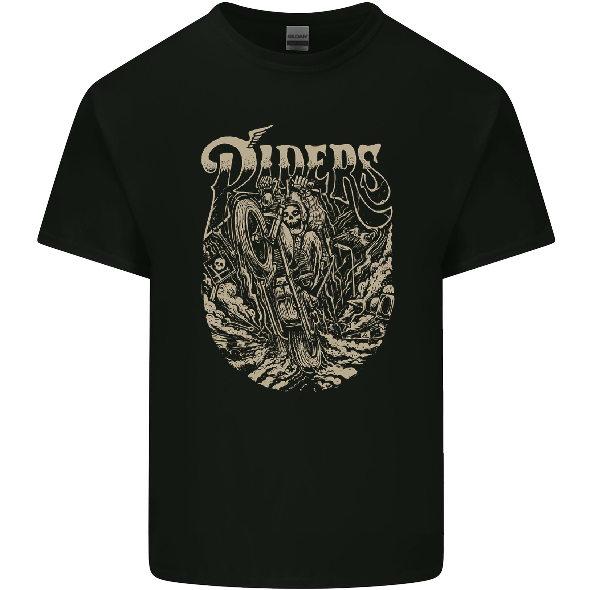 Riders Skull Biker Motorbike Motorcycle Unisexs Light Cotton TShirt S