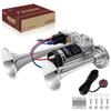FARBIN Air Horn Kit Yankee Horn Compressor Super Loud Twin Tone Chrome Plated Zinc