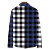 Men's Color Blocking Plaid Trendy Fashion Loose Drop Shoulder Lapel Long Sleeve Shirt