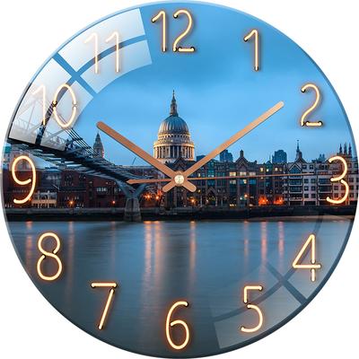 Digital Wall Clock with Low Noise, 30cm/12inch London Wall Clock Quartz Clock Quiet Silent Simple Clock for Home Decor Children Room