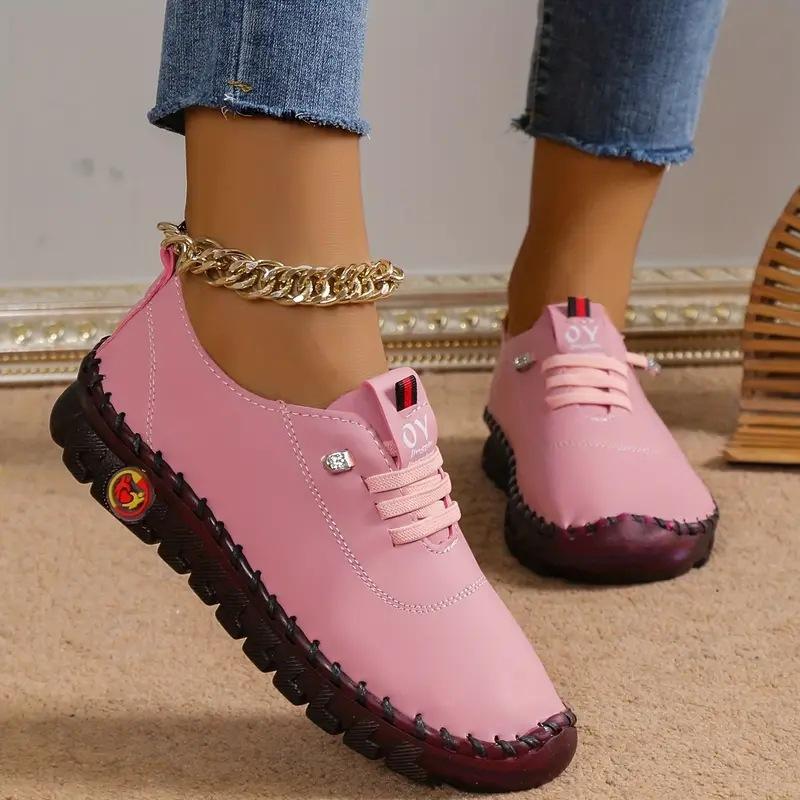 Real Soft Leather Single Shoes Comfortable Flat-soled Lace-up Mother Shoes Wide Fat Feet Cow Tendon Sole Soft Sole Soft Surface Middle-aged Large Size