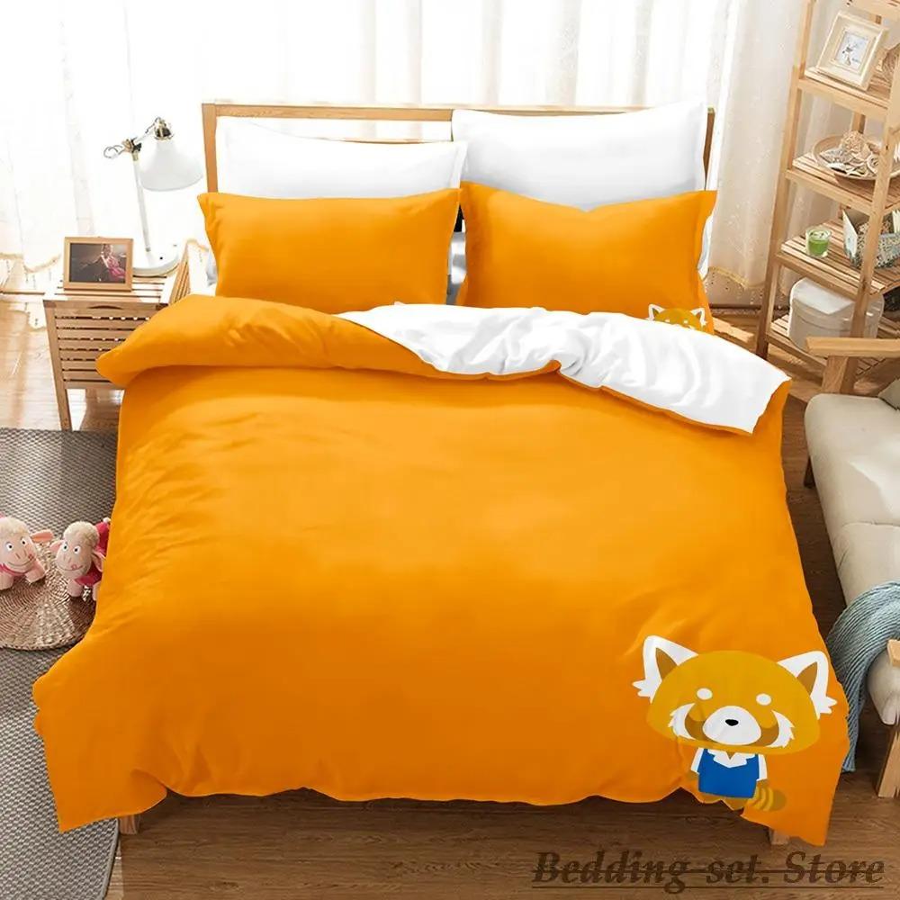 Aggretsuko Bedding Set Single Twin Full Queen King Size Bed Set Aldult Kid Bedroom Duvetcover Sets Anime Parure De Lit Bed
