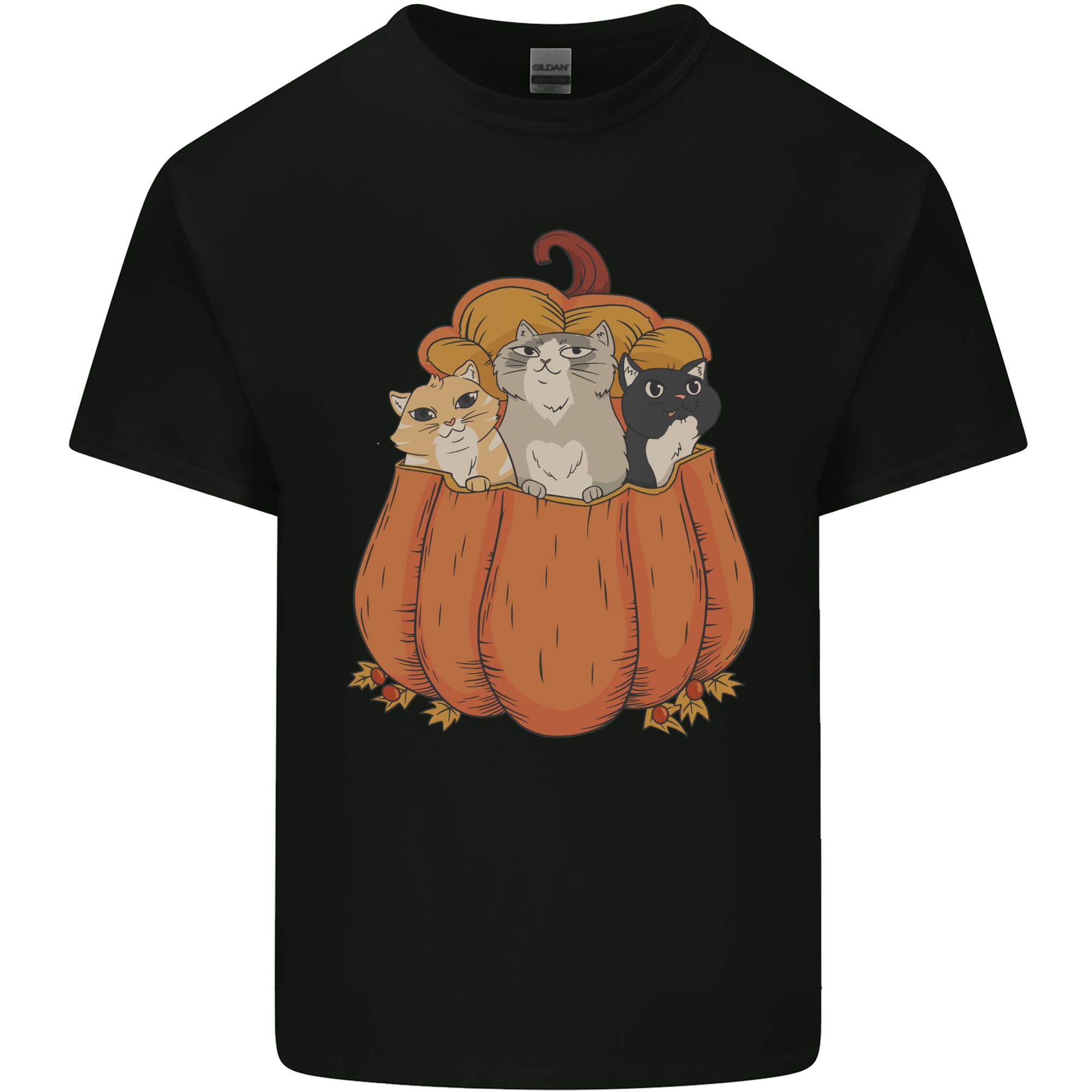 Pumpkin Cats Funny Halloween Unisexs Light Cotton TShirt S