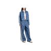 adidas Originals X Farm Rio İşbirliği SS24 Rahat Şık Çok Yönlü Fermuar Tasarımlı Uzun Kollu Kot Ceket Kadın ceketleri Mavi IW0793