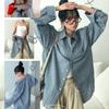 The Pink Unisex Overfit Wrinkle Check Shirt