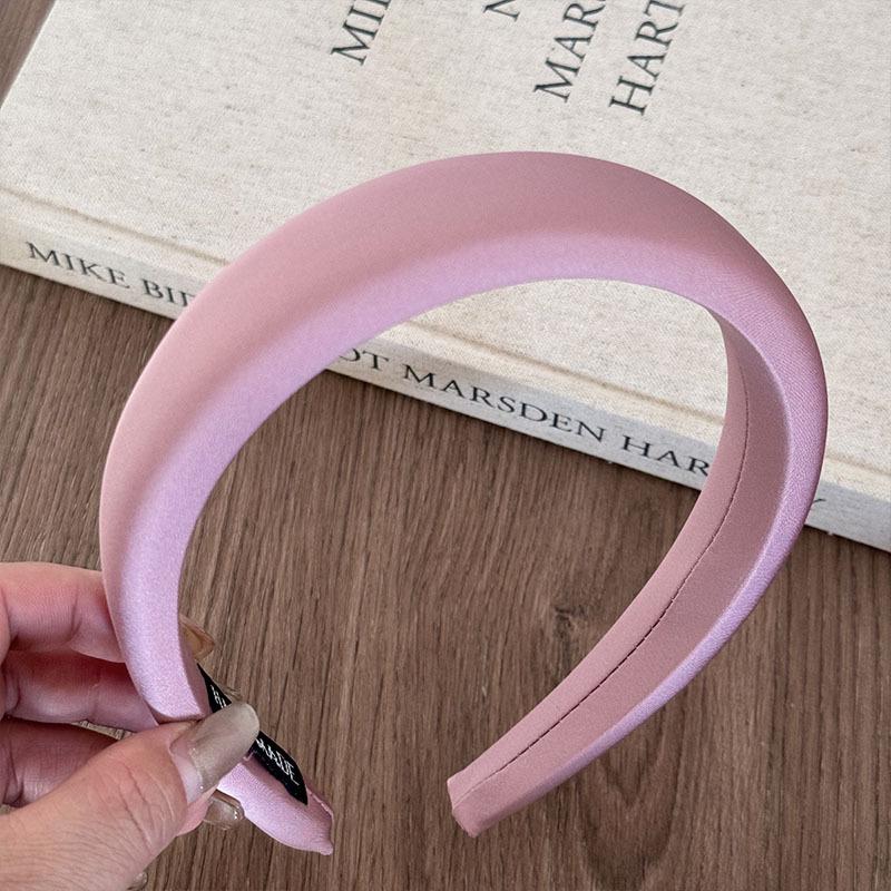 Elegant Textured High Crown Headband for Women - Solid Color Sponge Hair Accessory