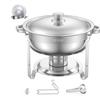 5 Qt 2er-Pack Runde Chafing Dish Buffet-Set Vollformat-Pfanne Edelstahl