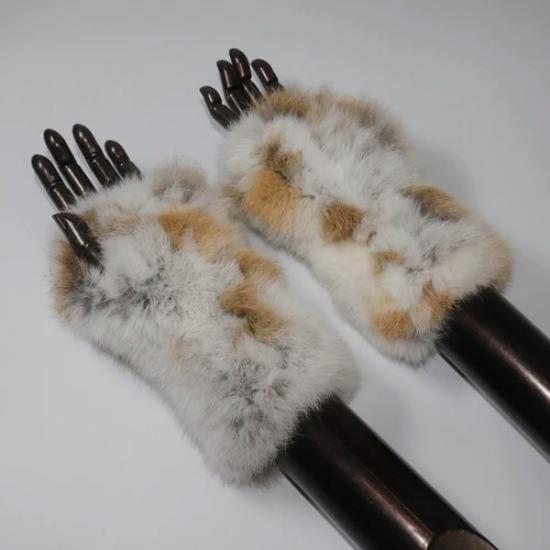 New Arrival Female Natural Rabbit Fur Gloves Knitted Warm Real Rex Rabbit Fur Mittens Women Winter Outdoor Rex Rabbit Fur Gloves