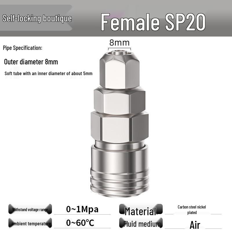 C-type Self-locking Pneumatic Quick Connector - Air Hose & Air Gun Male/Female Quick Connect Plug Accessories