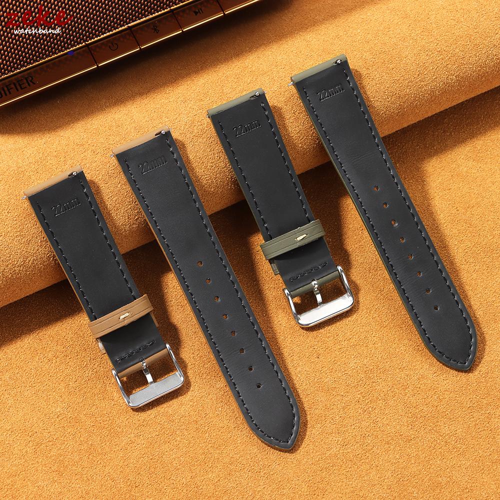Genuine Leather Watchband 18mm 20mm 22mm Vintage Cowhide Watch Strap for Huawei Watch Quick Release Bracelet Universal Wristband