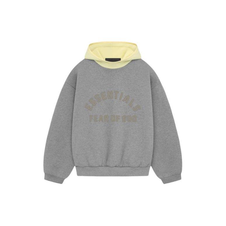 

Fear of God Нейлоновая флисовая толстовка Essentials Темно-вересковый овсяный/желтый мужские топы серого цвета 202SP244311F S
