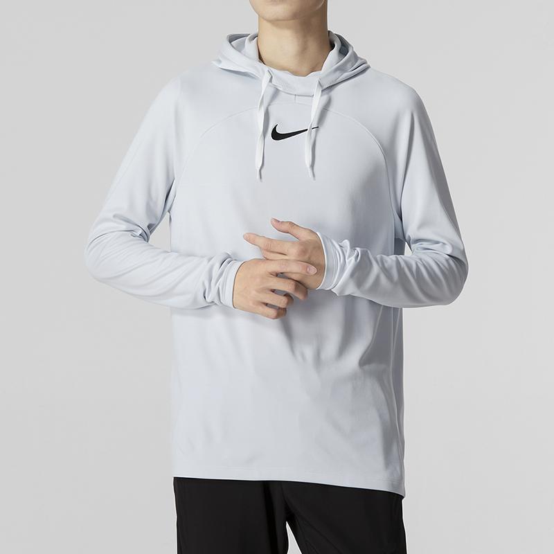 Nike Loose Long-sleeved Hoodie with Logo Print Men Tops Grey DQ5052-043