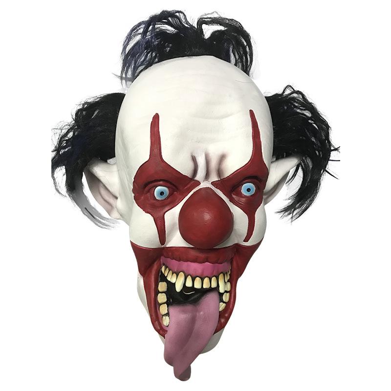 Halloween prank long-tongued monster clown mask latex headgear party costume prop ghost clown mask Revenant Clown