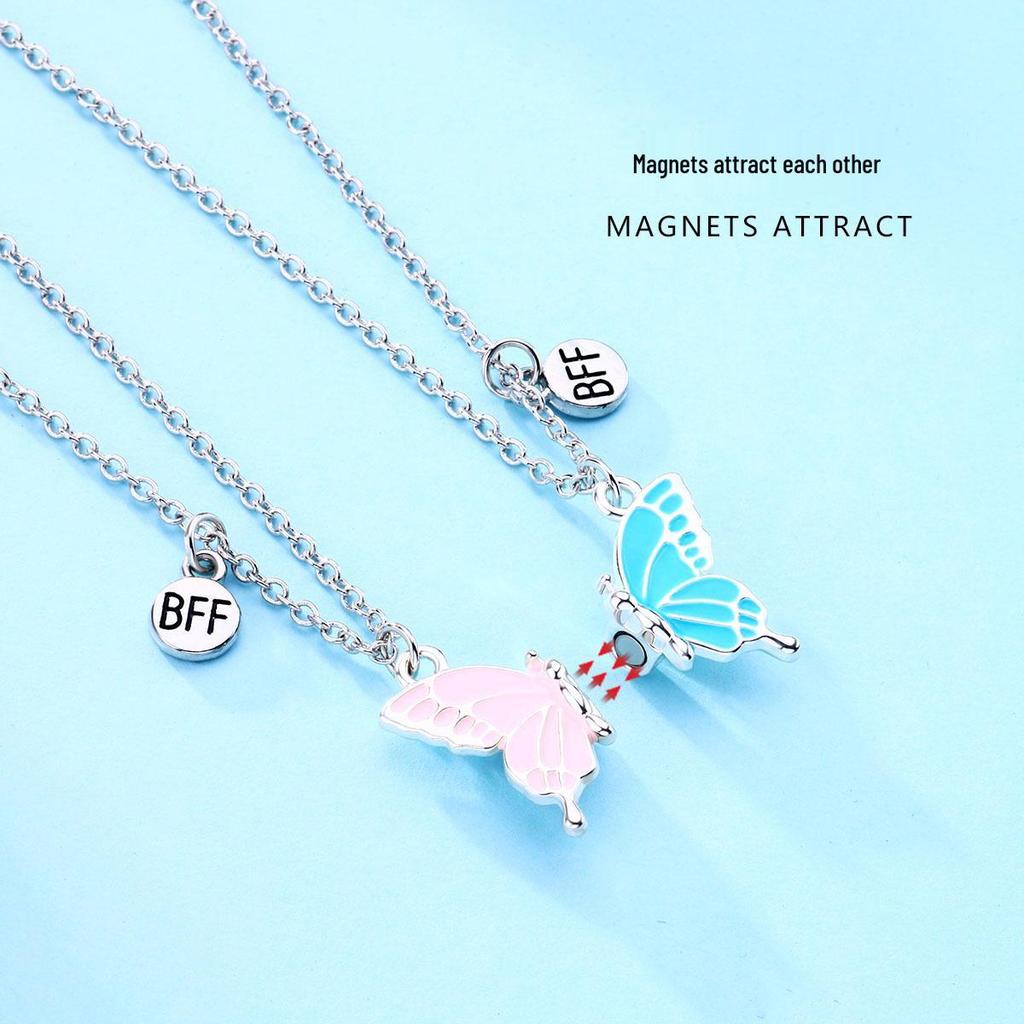 Magnetic Butterfly Necklace Set - BFF Best Friend Jewelry