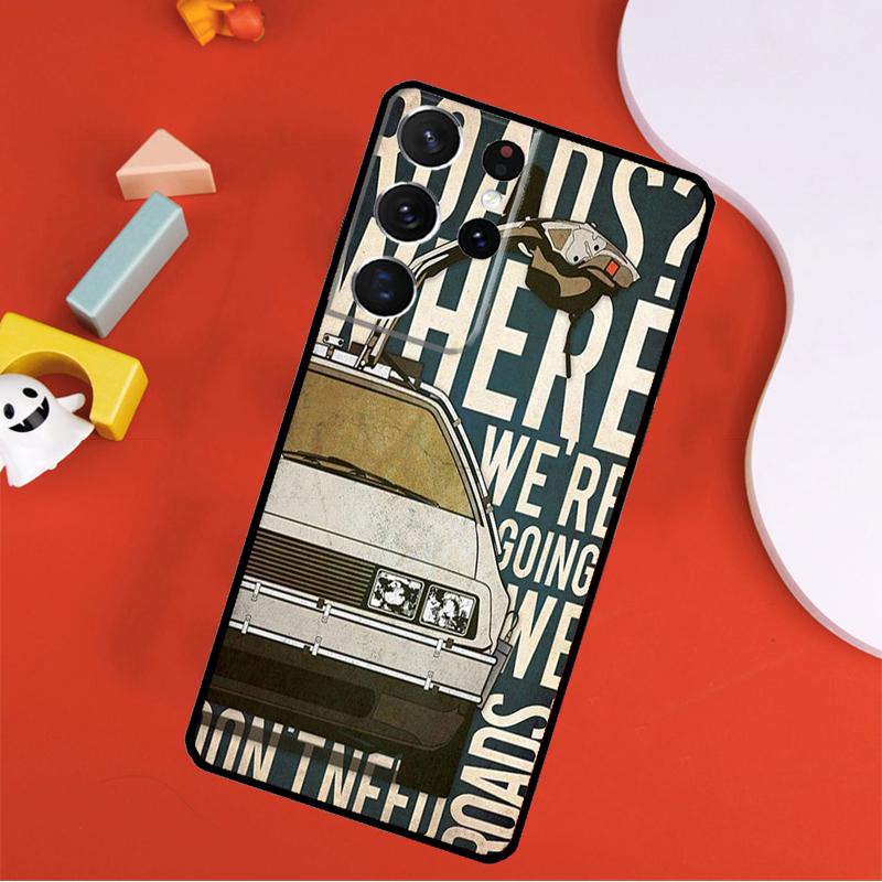 Back To the Future DeLorean Phone Case For Samsung Galaxy S25 Ultra S9 S10 S20 S21 FE S22 S23 S24 Plus S24 Ultra Cover